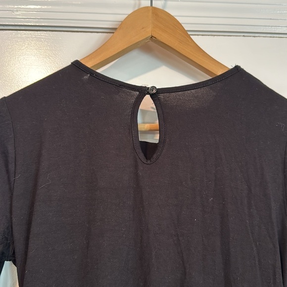 VENUS Black Long Sleeve Front Knot Dress with Beaded Neckline Size Medium - Picture 5 of 7